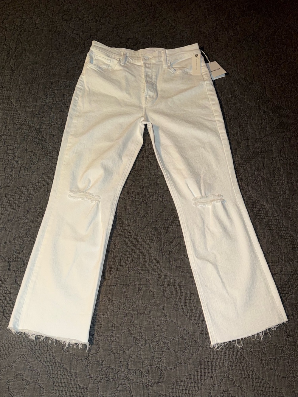 MOTHER-The Tripper Ankle Fray:Wash-Unfairest Of Them All-White Women’s Size-32